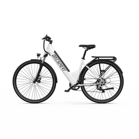 ONESPORT OT12 Bicicleta Eléctrica - Motor 250W Batería 36V13Ah con Ruedas 27.5in y Freno de Cable - Blanca