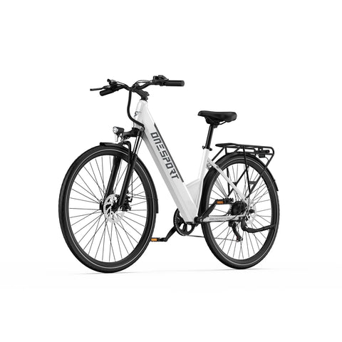 ONESPORT OT12 Bicicleta Eléctrica - Motor 250W Batería 36V13Ah con Ruedas 27.5in y Freno de Cable - Blanca