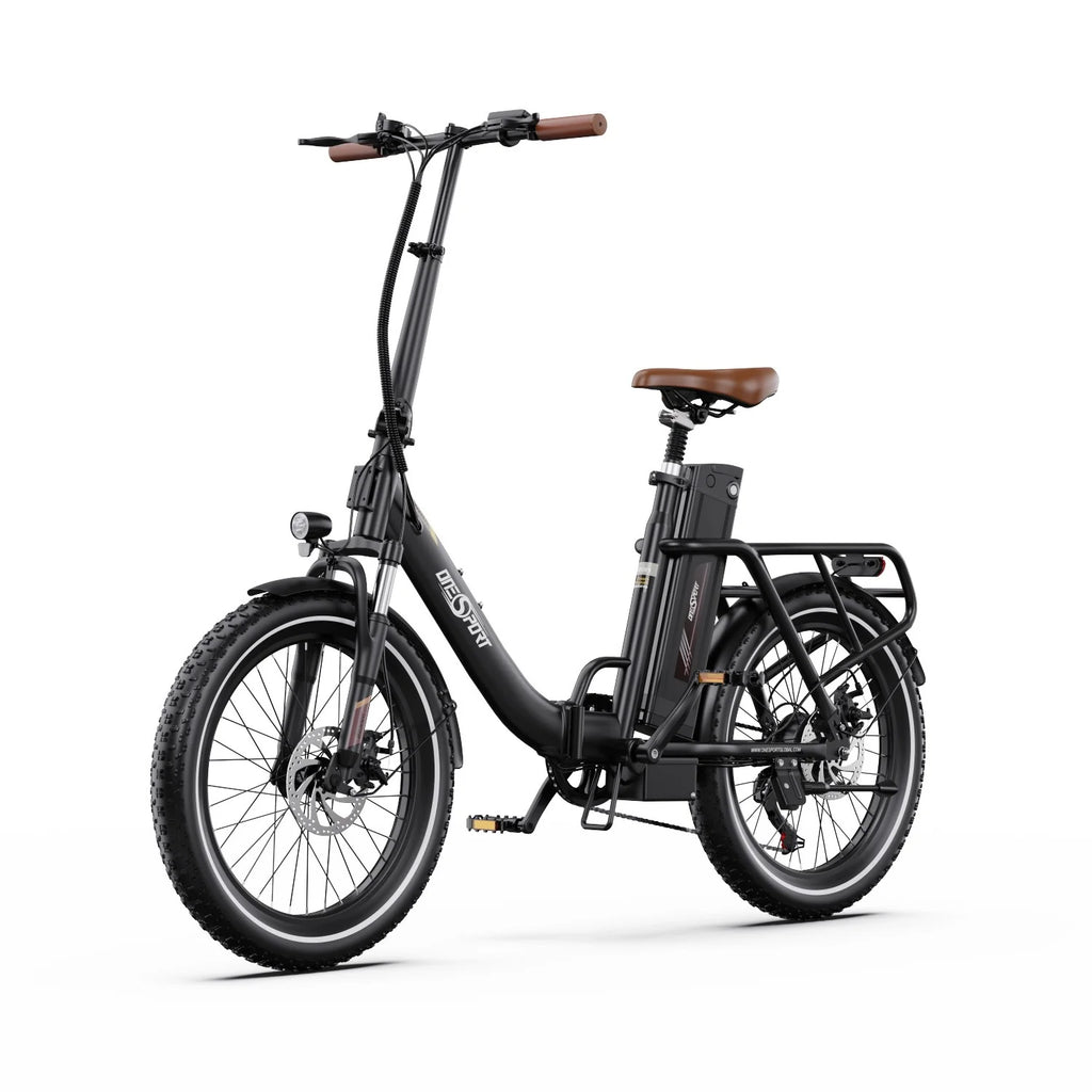 Vélo électrique ONESPORT OT16-2 Moteur 250W Batterie 48V17AH Pneus 20 pouces Frein à disque mécanique - Marron foncé