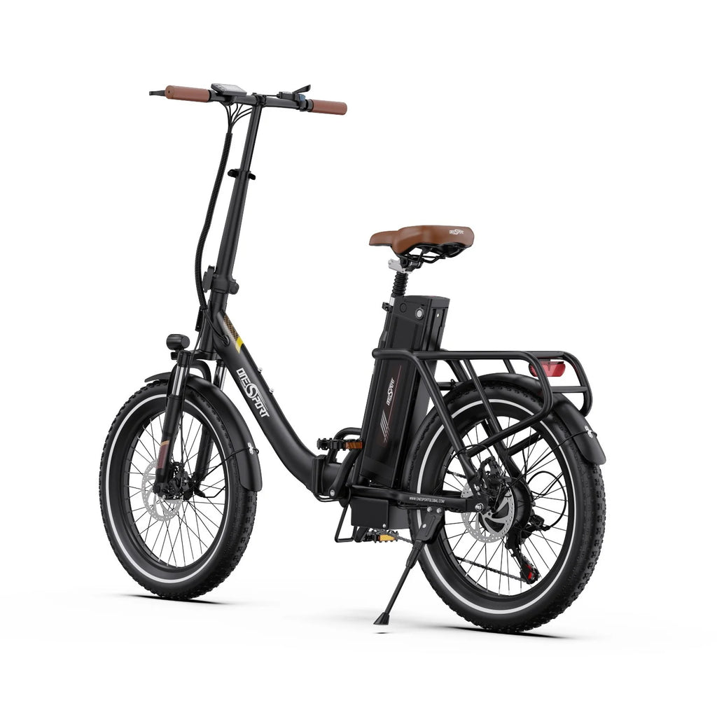 Vélo électrique ONESPORT OT16-2 Moteur 250W Batterie 48V17AH Pneus 20 pouces Frein à disque mécanique - Marron foncé