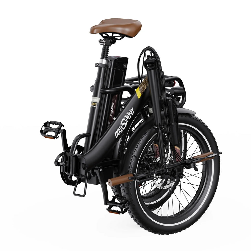 Vélo électrique ONESPORT OT16-2 Moteur 250W Batterie 48V17AH Pneus 20 pouces Frein à disque mécanique - Marron foncé