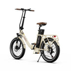 ONESPORT OT16-2 E-bike 250W Motor 48V17AH Battery 20 Inch Tires Mechanical Disc Brake - Cream