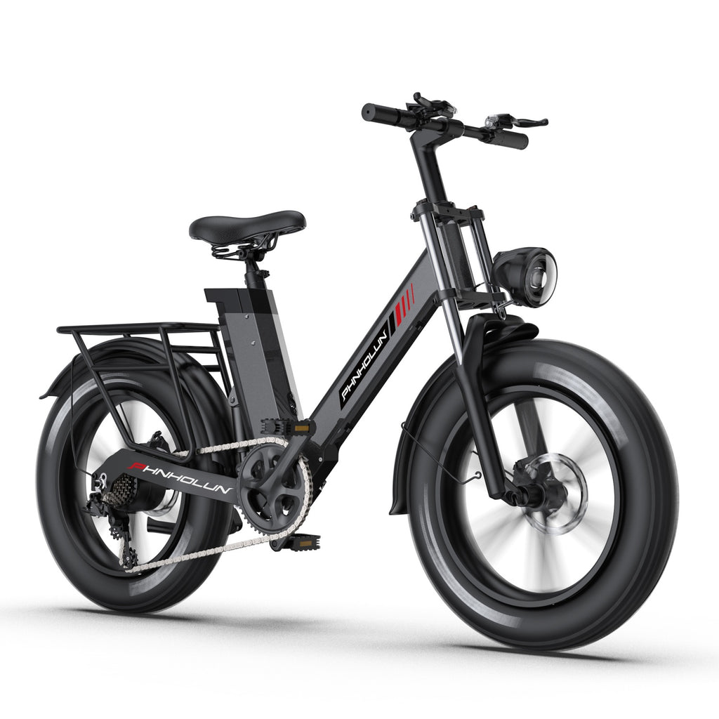 PHNHOLUN C6 Pro Vélo électrique - Moteur 1000W Batterie 48V17.5AH Pneus 20 pouces Frein à disque - Noir