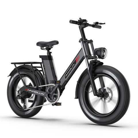 PHNHOLUN C6 Pro E-Bike - 1000W Motor 48V17.5AH Akku 20 Zoll Reifen Scheibenbremse - Schwarz