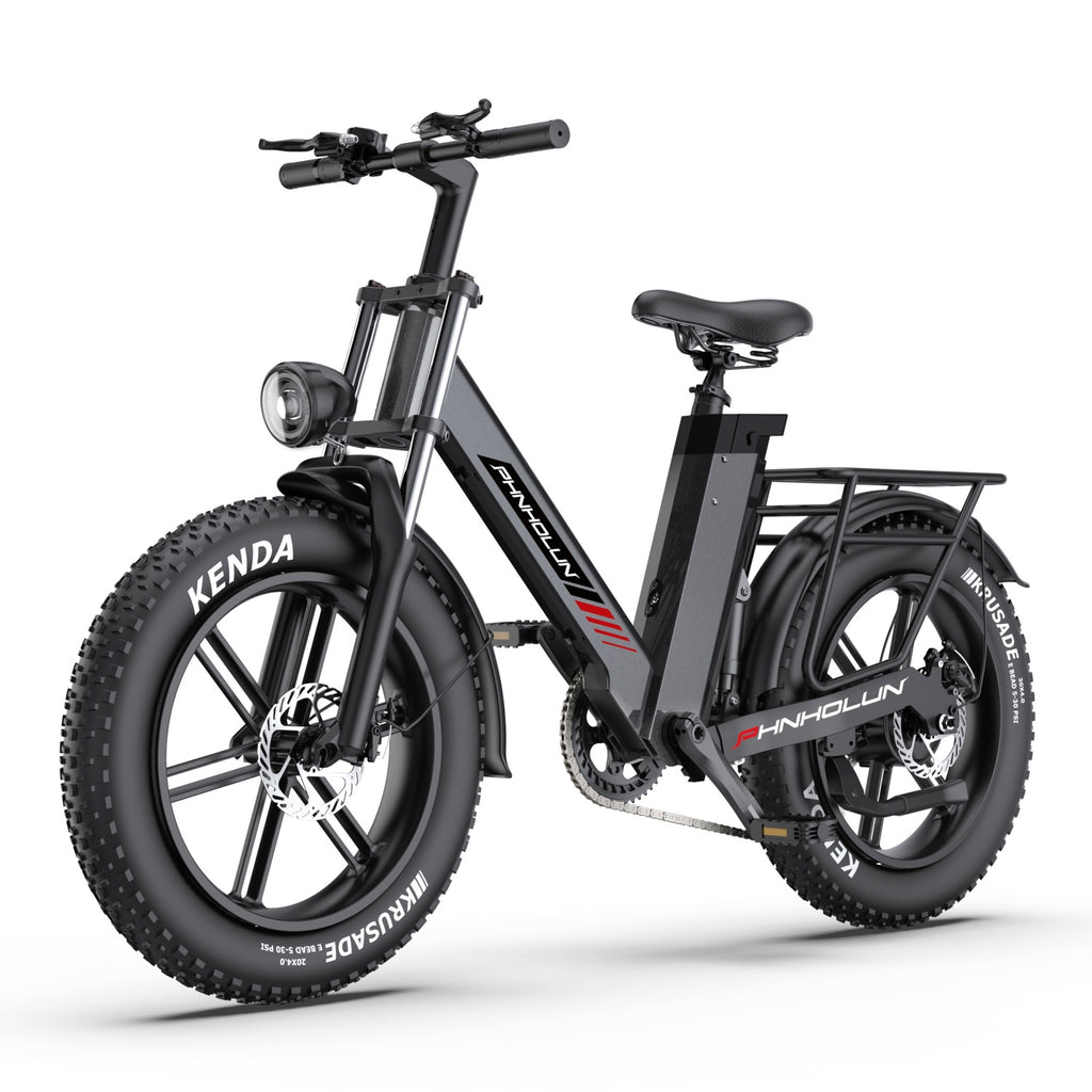PHNHOLUN C6 Pro Vélo électrique - Moteur 1000W Batterie 48V17.5AH Pneus 20 pouces Frein à disque - Noir