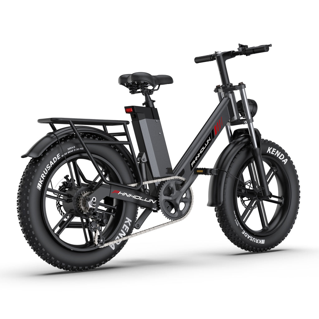 PHNHOLUN C6 Pro Vélo électrique - Moteur 1000W Batterie 48V17.5AH Pneus 20 pouces Frein à disque - Noir
