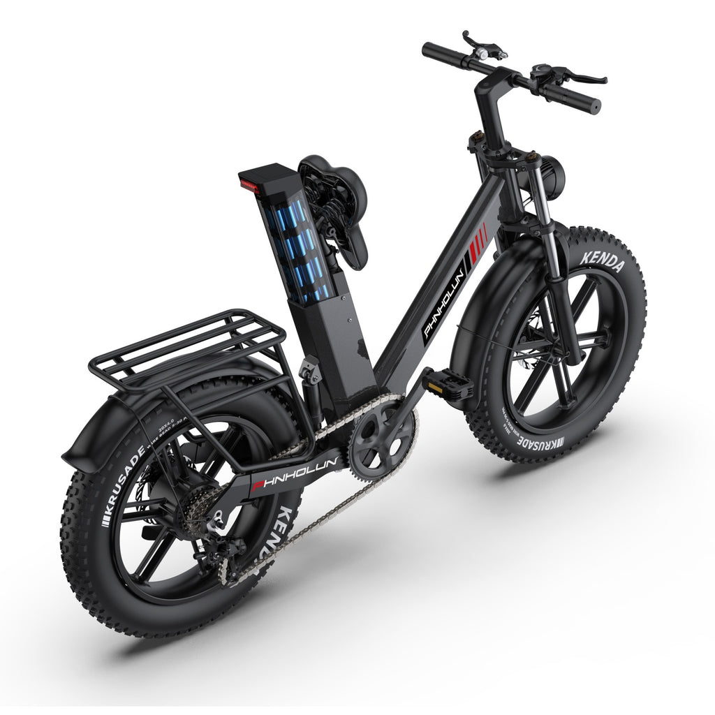 PHNHOLUN C6 Pro Vélo électrique - Moteur 1000W Batterie 48V17.5AH Pneus 20 pouces Frein à disque - Noir