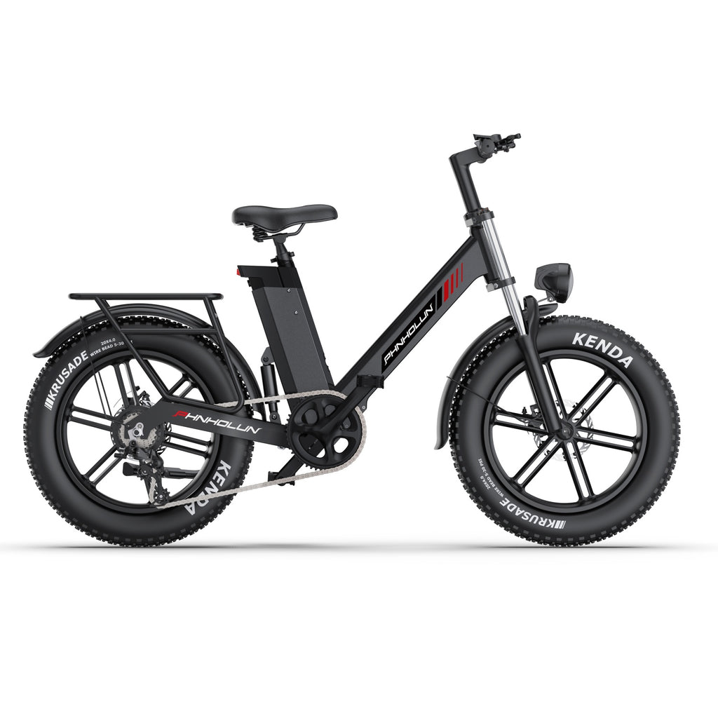 PHNHOLUN C6 Pro Vélo électrique - Moteur 1000W Batterie 48V17.5AH Pneus 20 pouces Frein à disque - Noir