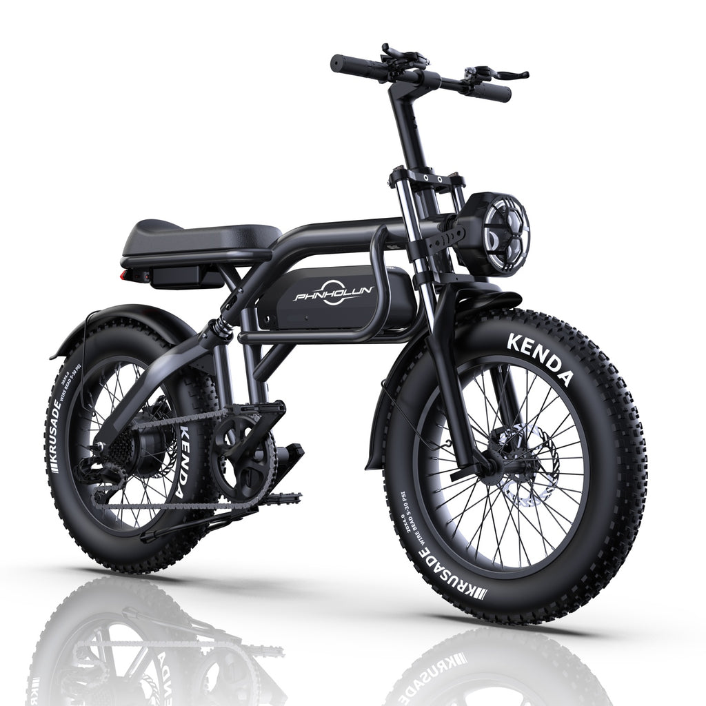 Vélo électrique PHNHOLUN C8 FT - Moteur 1000W Batterie 48V20AH Pneus 20 pouces Frein à disque - Noir