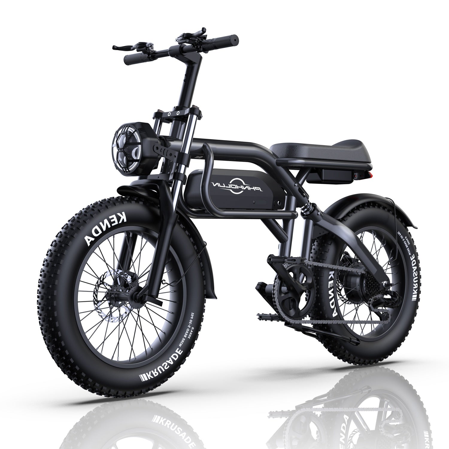 Vélo électrique PHNHOLUN C8 FT - Moteur 1000W Batterie 48V20AH Pneus 20 pouces Frein à disque - Noir