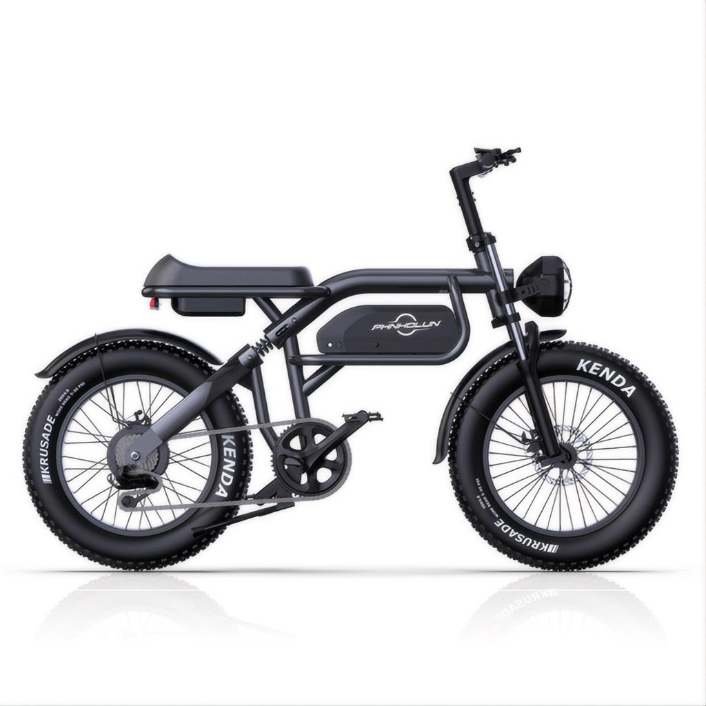 Vélo électrique PHNHOLUN C8 FT - Moteur 1000W Batterie 48V20AH Pneus 20 pouces Frein à disque - Noir