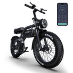 Vélo électrique PHNHOLUN C8 FT - Moteur 1000W Batterie 48V20AH Pneus 20 pouces Frein à disque - Noir