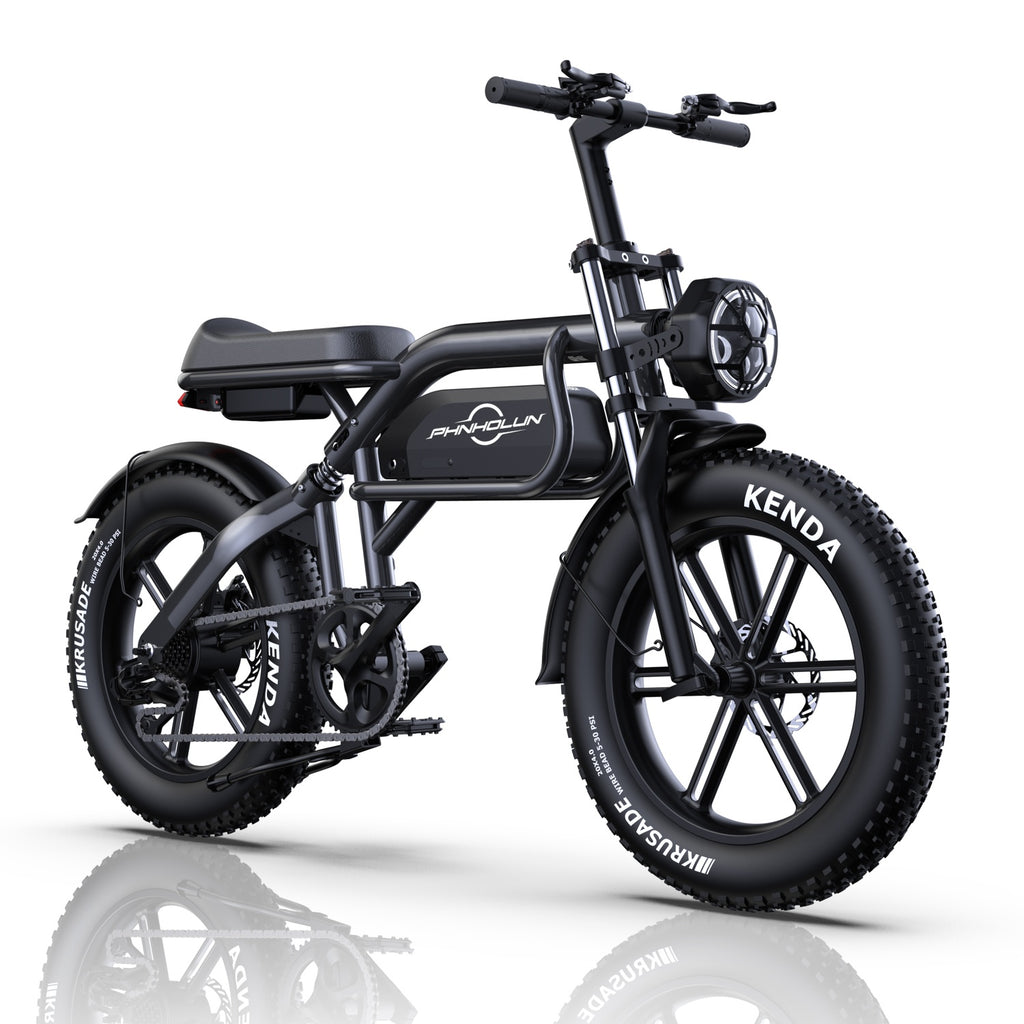 Vélo électrique PHNHOLUN C8 IT - Moteur 1000 W Batterie 48 V 20 Ah Pneus 20 Pouces Frein à Disque - Noir