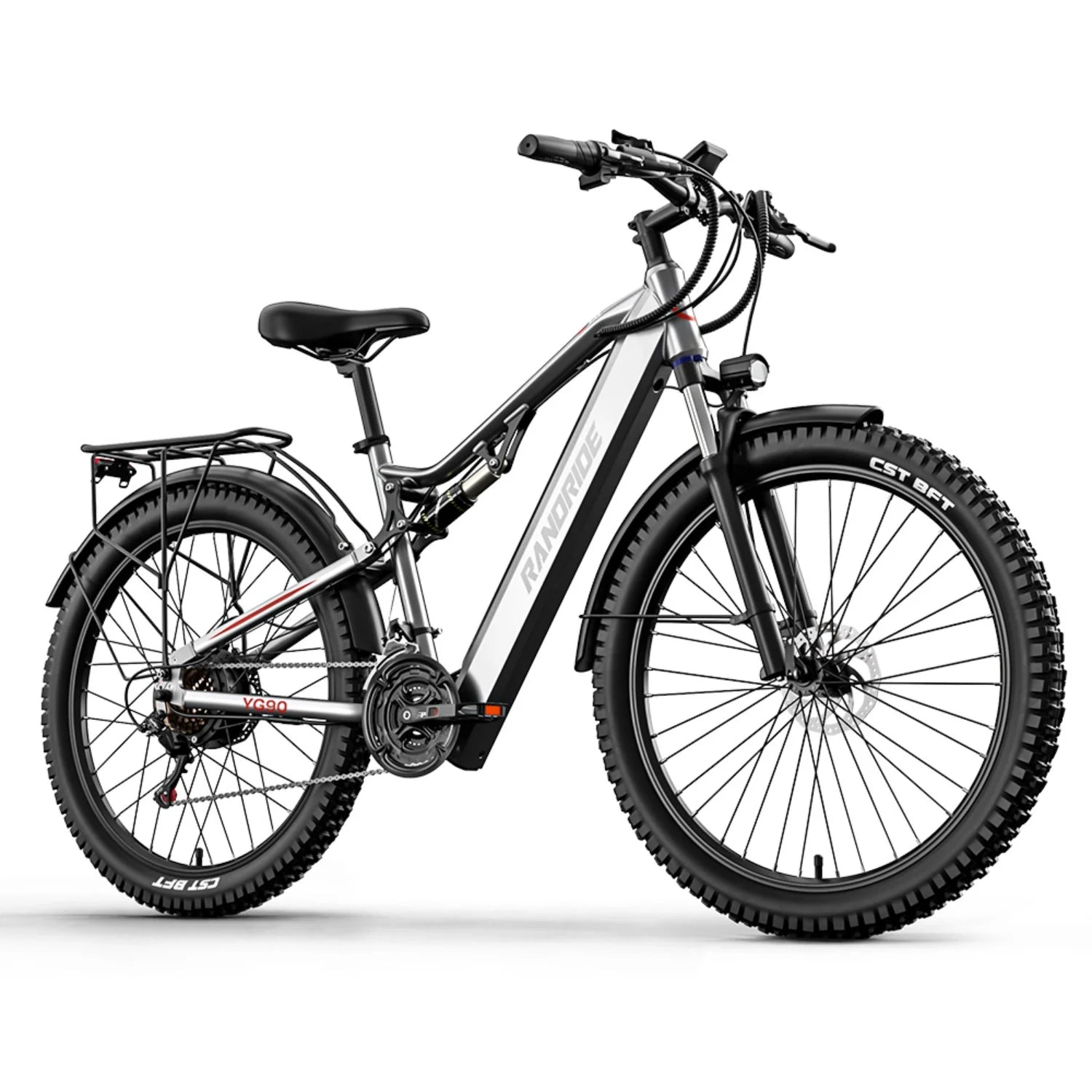 Vélo électrique RANDRIDE YG90 Moteur 500W 48V17Ah 27,5'' - Gris