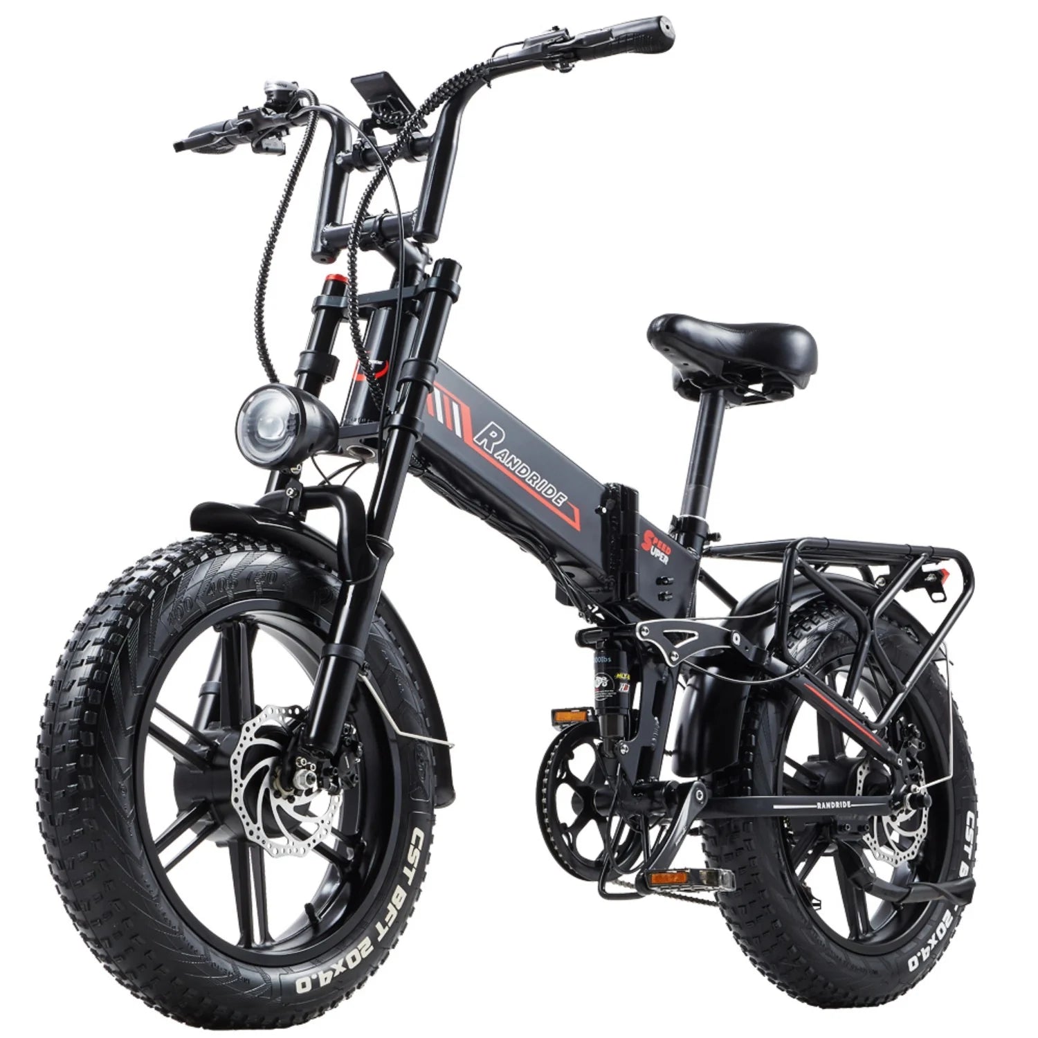 RANDRIDE YX 20M E-Bike - Motor 1000W Akku 48V17Ah 20 Zoll Hydraulische Bremse - Schwarz
