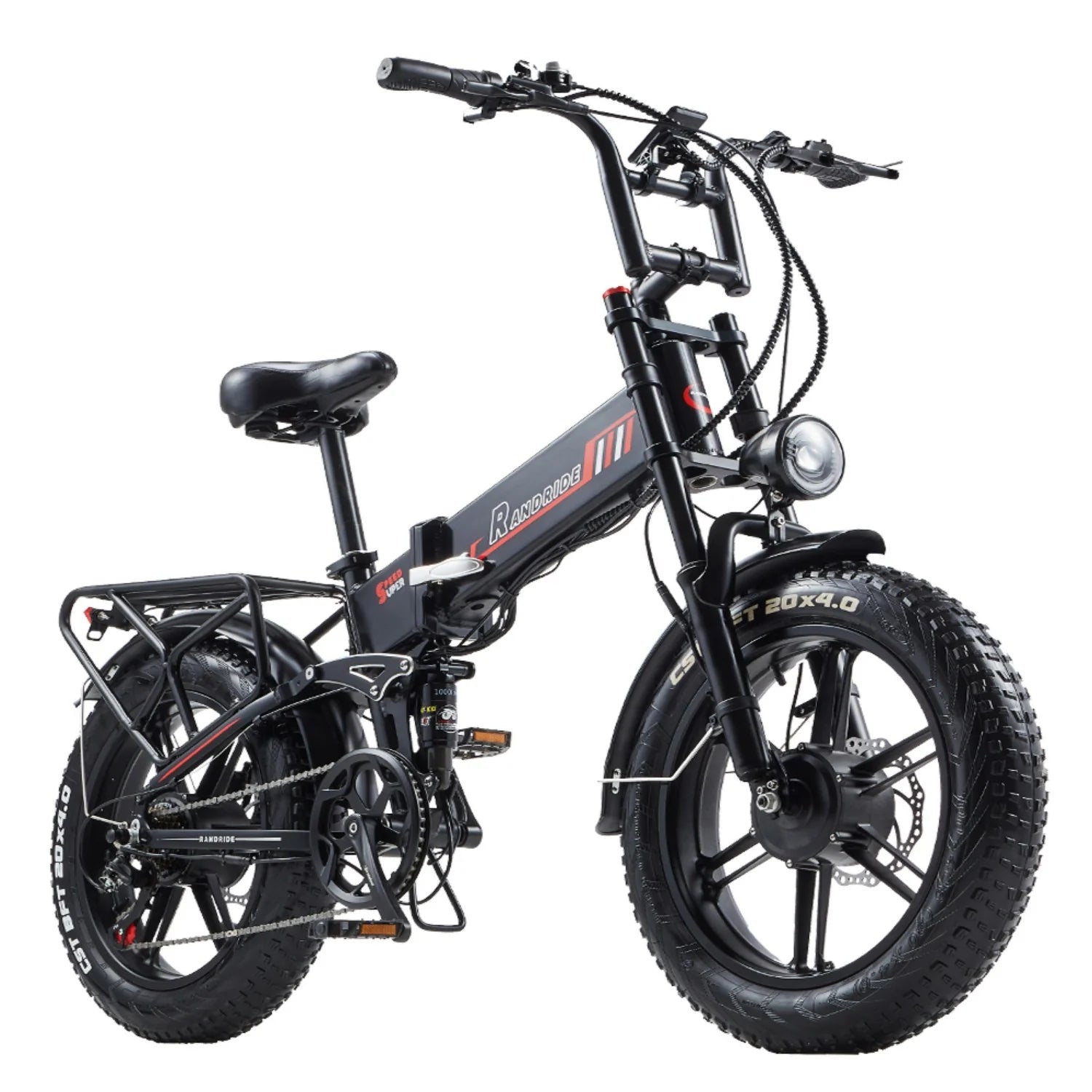 RANDRIDE YX 20M E-Bike - Motor 1000W Akku 48V17Ah 20 Zoll Hydraulische Bremse - Schwarz