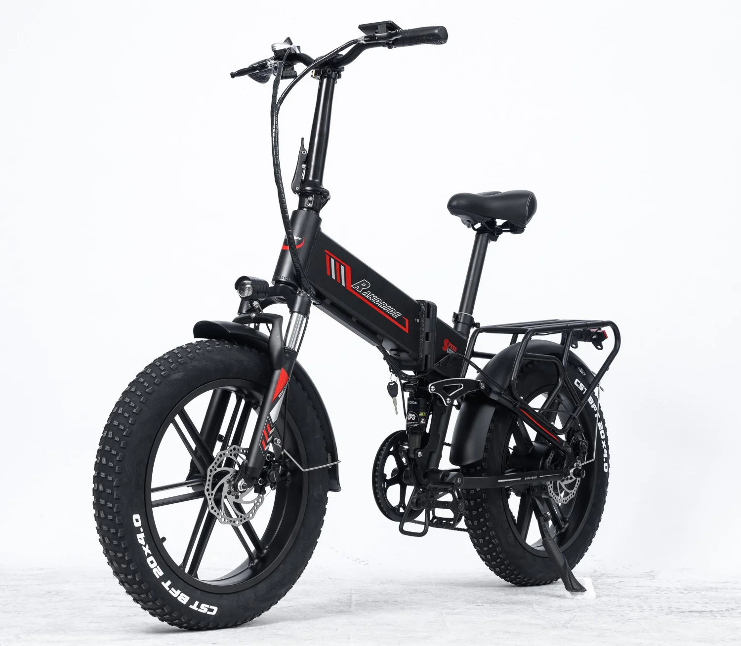 RANDRIDE YX 20M Vélo électrique pliant - Moteur 20 pouces 500W Batterie 48V17Ah Freins hydrauliques - Noir