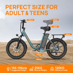 Elektrofahrrad URLIFE E20 - 250W Motor 48V 13Ah Batterie 20 Zoll Reifen Scheibenbremsen - Schwarz