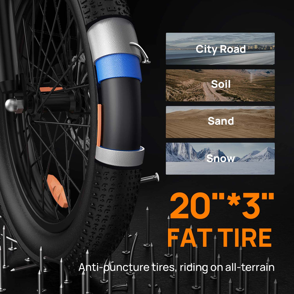 Elektrofahrrad URLIFE E20 - 250W Motor 48V 13Ah Batterie 20 Zoll Reifen Scheibenbremsen - Grün
