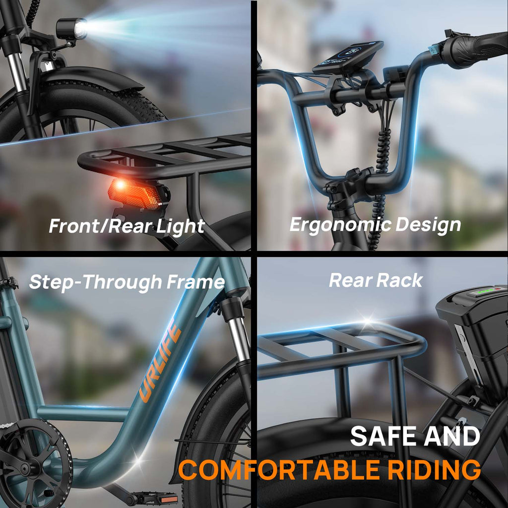 Elektrofahrrad URLIFE E20 - 250W Motor 48V 13Ah Batterie 20 Zoll Reifen Scheibenbremsen - Schwarz
