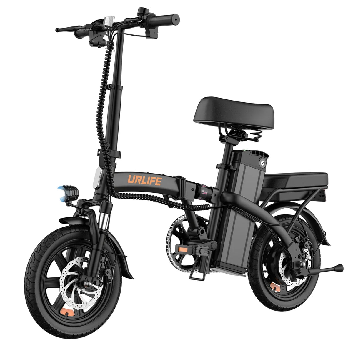 Elektrofahrrad URLIFE F1L - 250W Motor 48V 7.5Ah Batterie 14 Zoll  Reifen Scheibenbremse - Schwarz