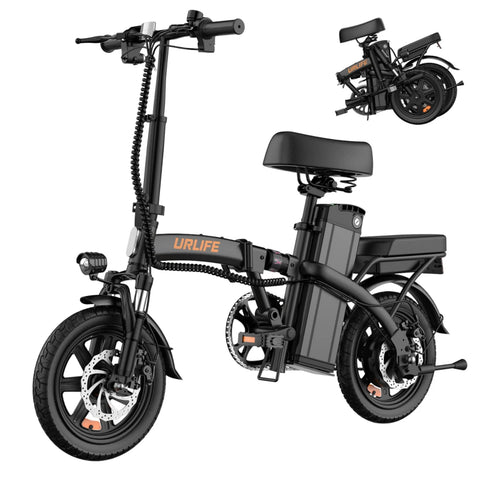 Elektrofahrrad URLIFE F1L - 250W Motor 48V 7.5Ah Batterie 14 Zoll  Reifen Scheibenbremse - Schwarz