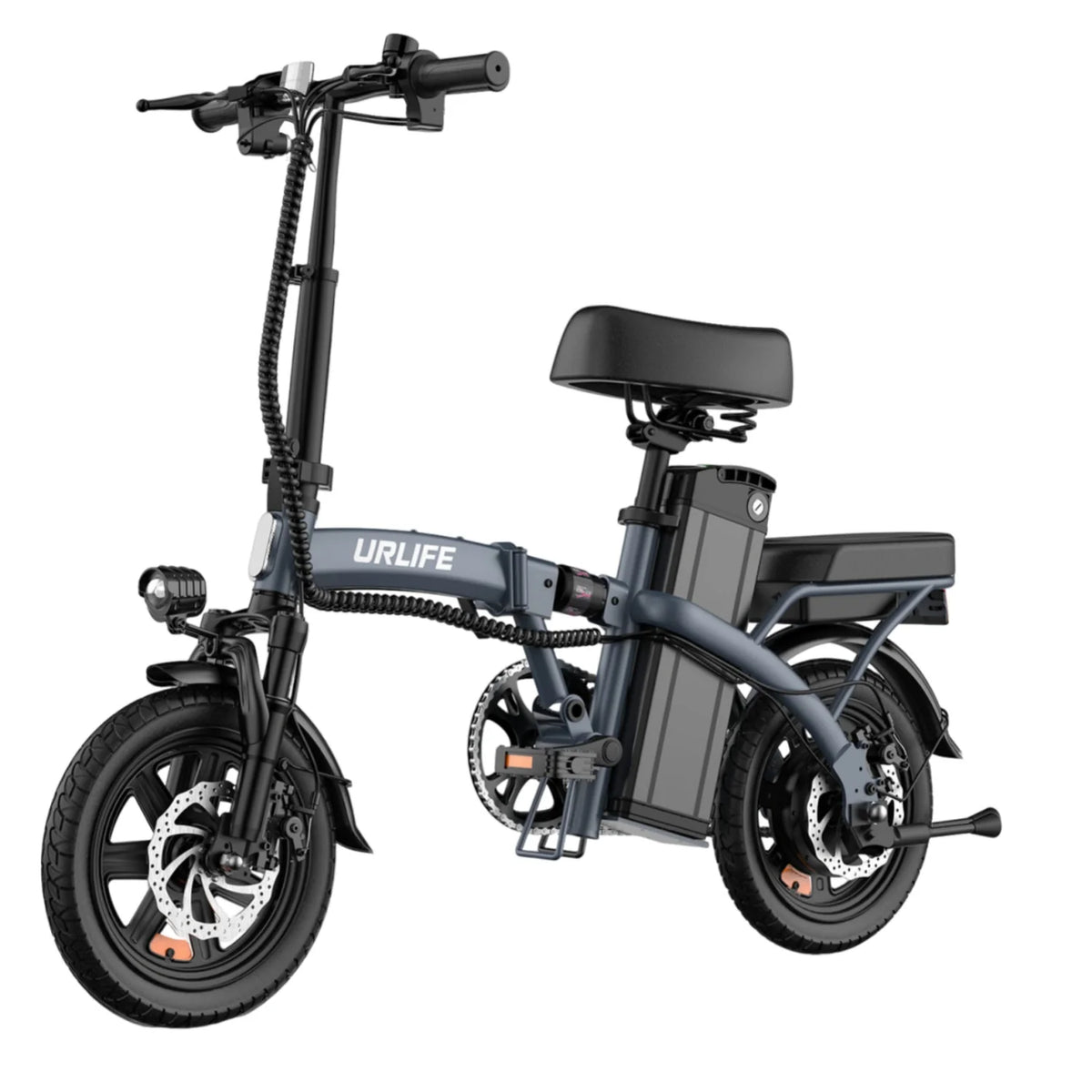 Elektrofahrrad URLIFE F1L - 250W Motor 48V 7.5Ah Batterie 14 Zoll  Reifen Scheibenbremse - Grau
