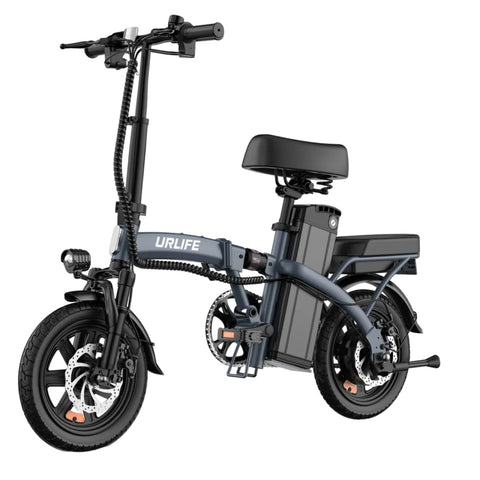 Elektrofahrrad URLIFE F1L - 250W Motor 48V 7.5Ah Batterie 14 Zoll  Reifen Scheibenbremse - Grau