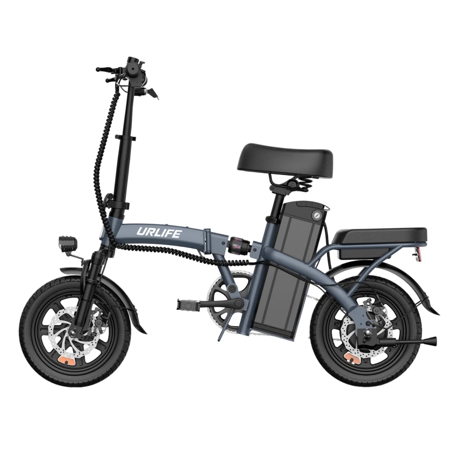 Vélo électrique URLIFE F1L - Moteur 250W Batterie 48V 7.5Ah Pneus 14 pouces Frein à disque - Gris