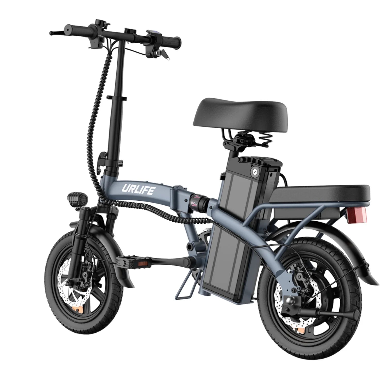 Vélo électrique URLIFE F1L - Moteur 250W Batterie 48V 7.5Ah Pneus 14 pouces Frein à disque - Gris