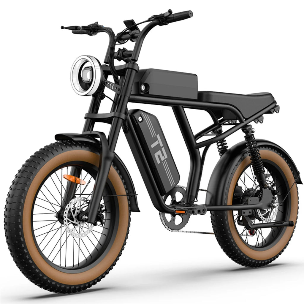 URLIFE T2 Vélo électrique - Moteur 250W Batterie 48V 15.6Ah avec Frein à disque Assistance au pédalage - Marron
