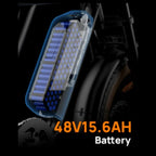 URLIFE T2 Vélo électrique - Moteur 250W Batterie 48V 15.6Ah avec Frein à disque Assistance au pédalage - Marron