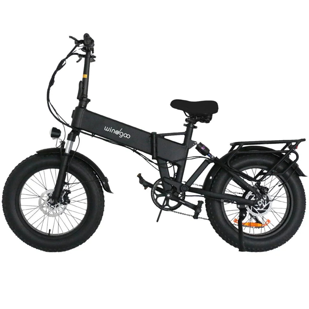 Windgoo F22 Pro Foldable E-Bike - 250W Motor 48V 12.5Ah Battery 20x4.0 Inch Fat LCD Bike - Black
