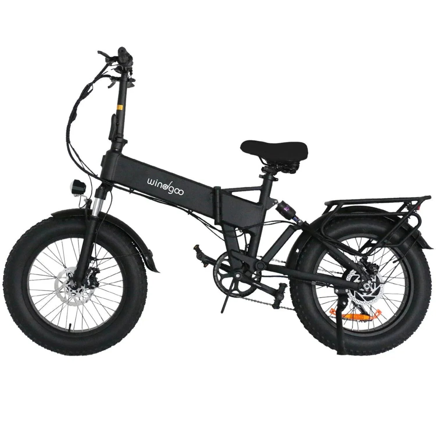 Windgoo F22 Pro Foldable E-Bike - 250W Motor 48V 12.5Ah Battery 20x4.0 Inch Fat LCD Bike - Black