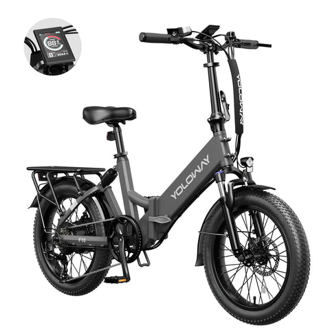 E-Bike Yoloway F10 Motor  250W Akku 36V12.5Ah Reifen 20*3.0 Scheibenbremsen - Schwarz
