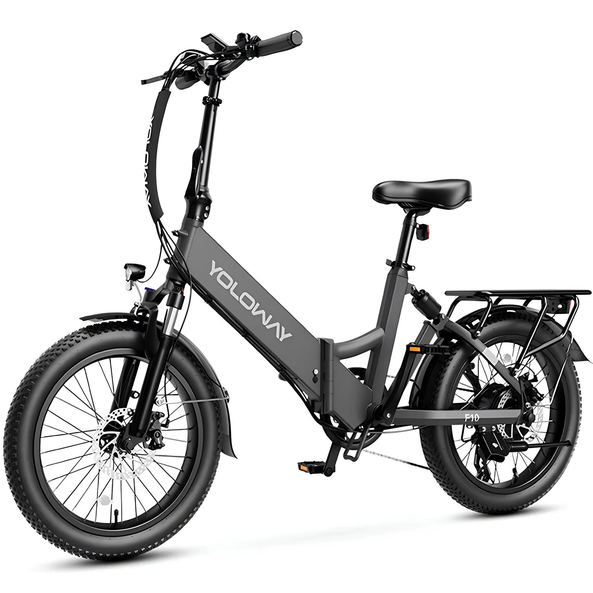 Vélo électrique Yoloway F10 Moteur 250W Batterie 36V12.5Ah Pneus 20*3.0 Freins à disque - Noir