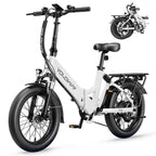 Vélo électrique Yoloway F10 Moteur 250W Batterie 36V12.5Ah Pneus 20*3.0 Freins à disque - Blanc