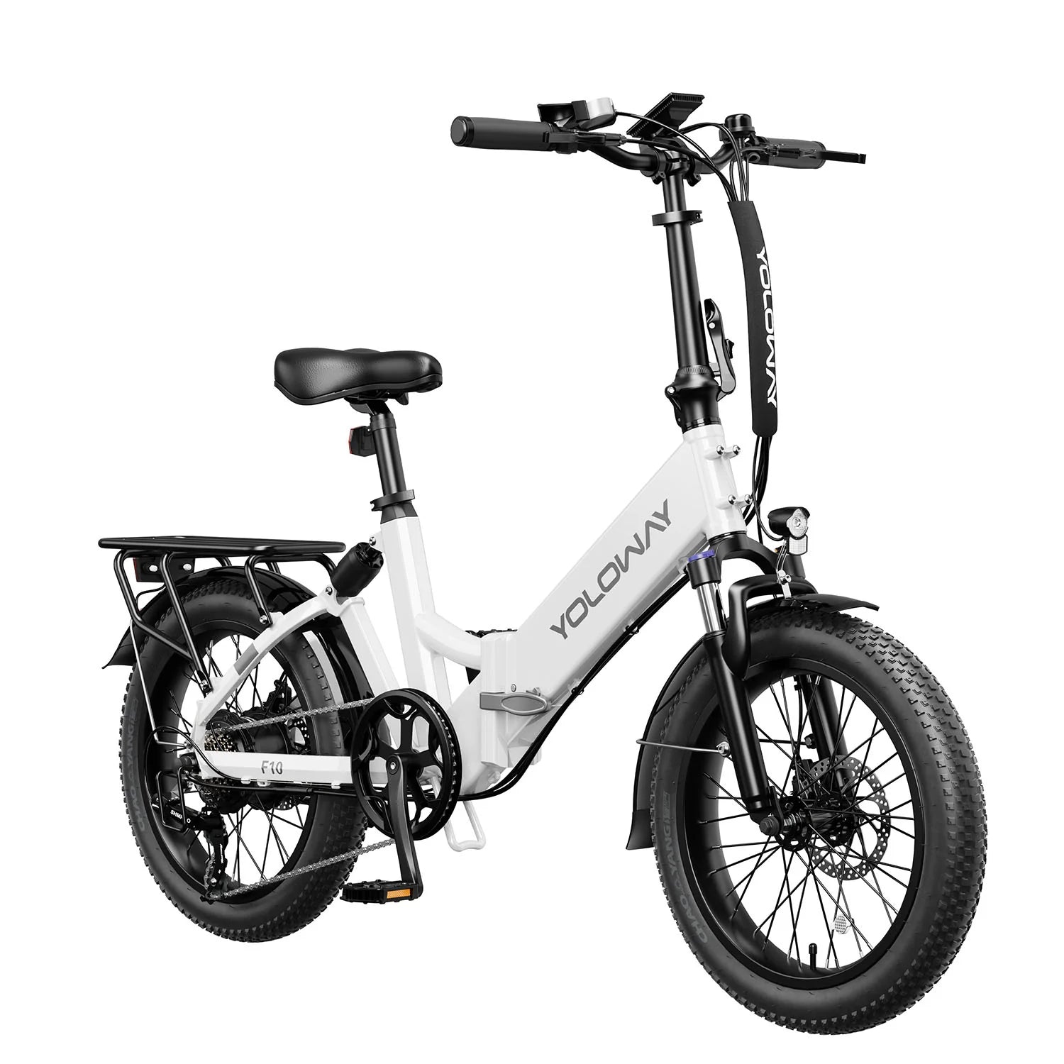 Vélo électrique Yoloway F10 Moteur 250W Batterie 36V12.5Ah Pneus 20*3.0 Freins à disque - Blanc