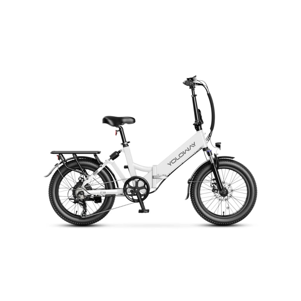 Vélo électrique Yoloway F10 Moteur 250W Batterie 36V12.5Ah Pneus 20*3.0 Freins à disque - Blanc