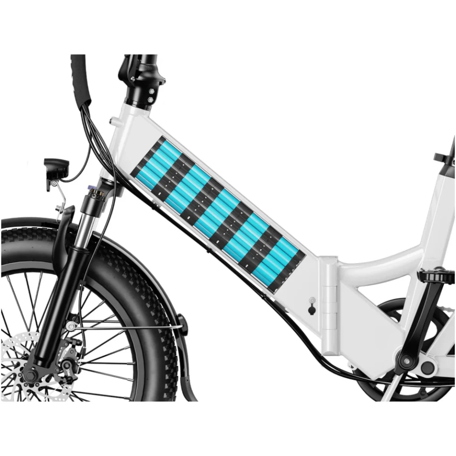 Vélo électrique Yoloway F10 Moteur 250W Batterie 36V12.5Ah Pneus 20*3.0 Freins à disque - Blanc
