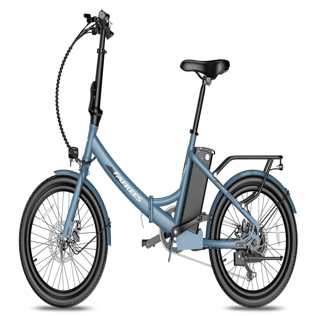 FAFREES F20 Light Foldable E-Bike - 250W Motor 522WH Battery 60KM Range - Grey Blue