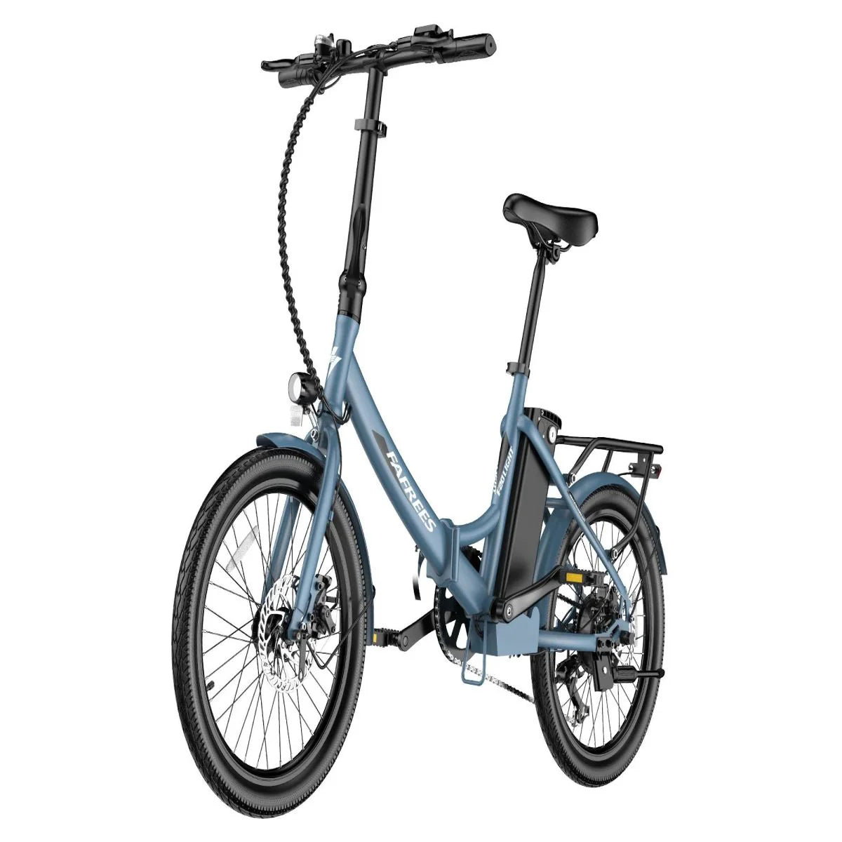 FAFREES F20 Light Foldable E-Bike - 250W Motor 522WH Battery 60KM Range - Grey Blue