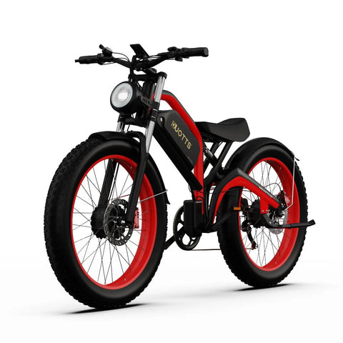 Duotts N26 Elektrische Fahrrad - 750W*2 Motor 48V20Ah Batterie 60KM Reichweite - Schwarz Rot