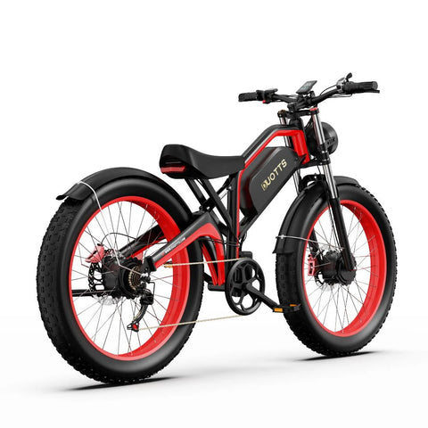Duotts N26 Elektrische Fahrrad - 750W*2 Motor 48V20Ah Batterie 60KM Reichweite - Schwarz Rot