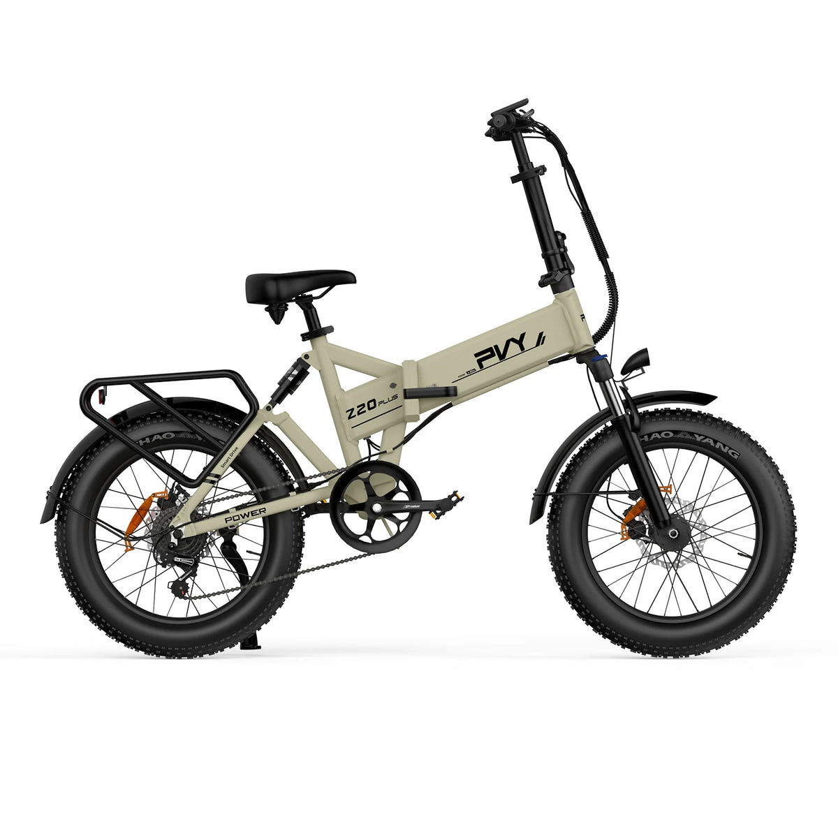 PVY Z20 Plus 1000 Elektrisches Fahrrad - 250W Motor 48V16.5AH Batterie 120KM Reichweite Hydraulische Scheibenbremse - Beige
