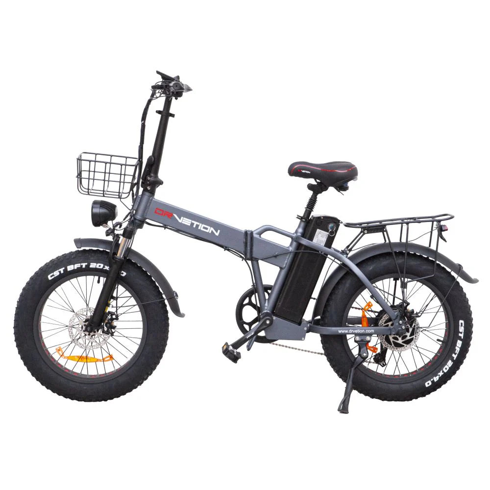 DrveTion AT20 Elektrisches Fahrrad - 750W Motor 48V10Ah Batterie 35-45KM Reichweite Schwarz-Grau