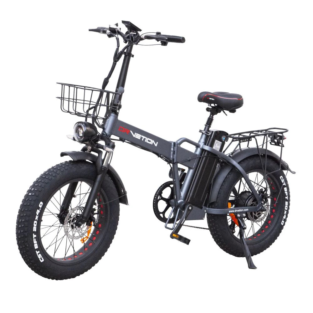 DrveTion AT20 Elektrisches Fahrrad - 750W Motor 48V10Ah Batterie 35-45KM Reichweite Schwarz-Grau