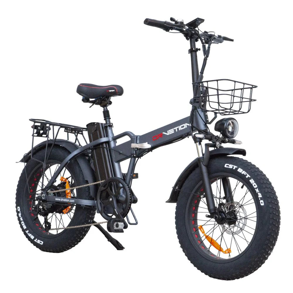 DrveTion AT20 Elektrisches Fahrrad - 750W Motor 48V10Ah Batterie 35-45KM Reichweite Schwarz-Grau