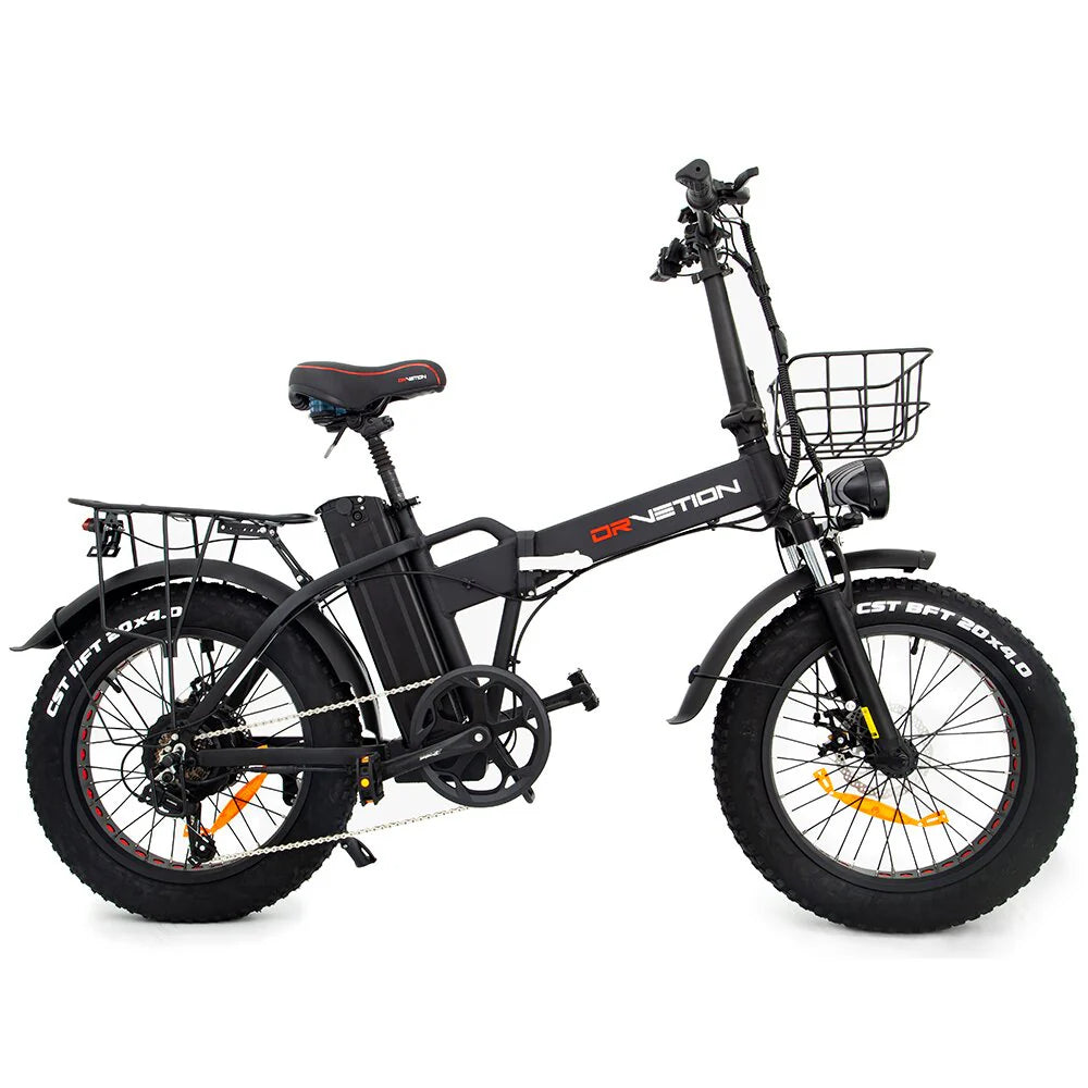 DrveTion AT20 Elektrofahrrad - 750W Motor 48V10Ah Batterie 35-45KM Reichweite - Mattschwarz