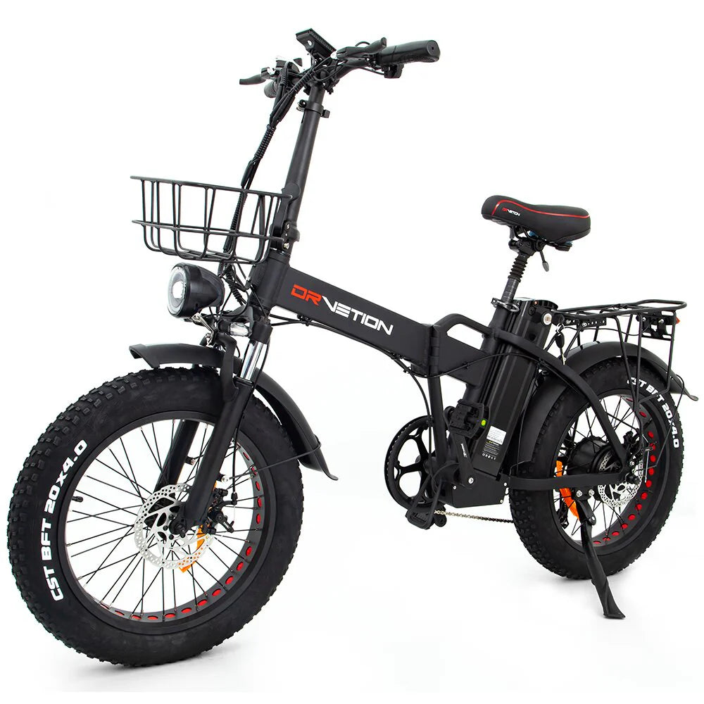 DrveTion AT20 Elektrofahrrad - 750W Motor 48V10Ah Batterie 35-45KM Reichweite - Mattschwarz